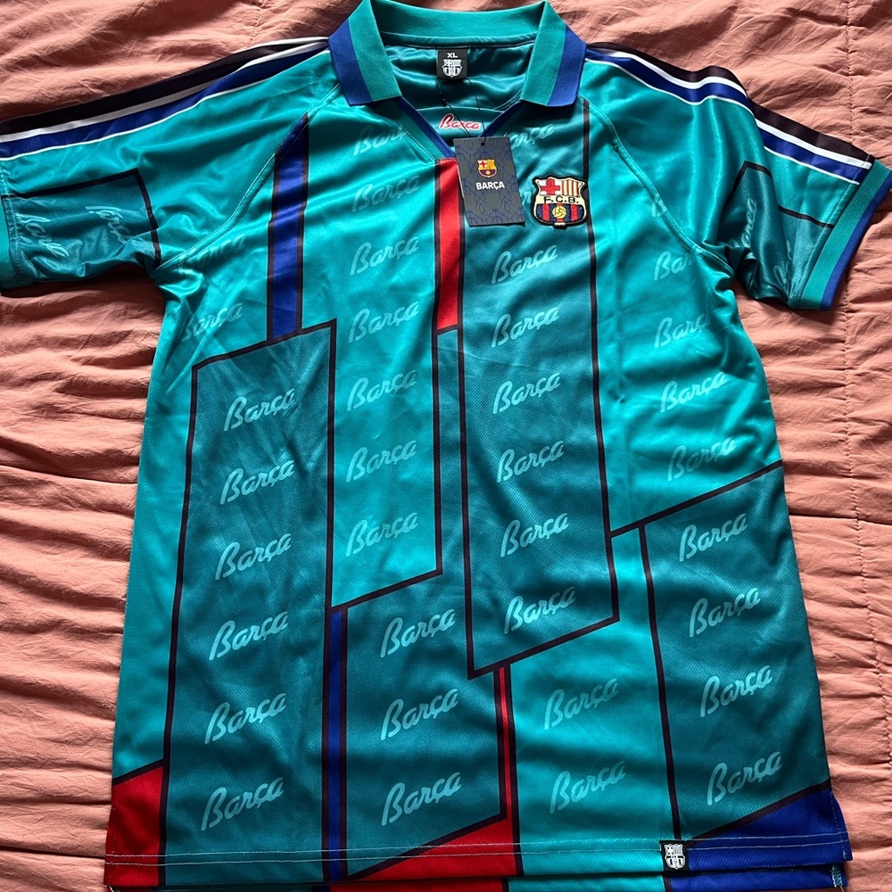 FCB Teal and Blue Barca Soccer Jersey